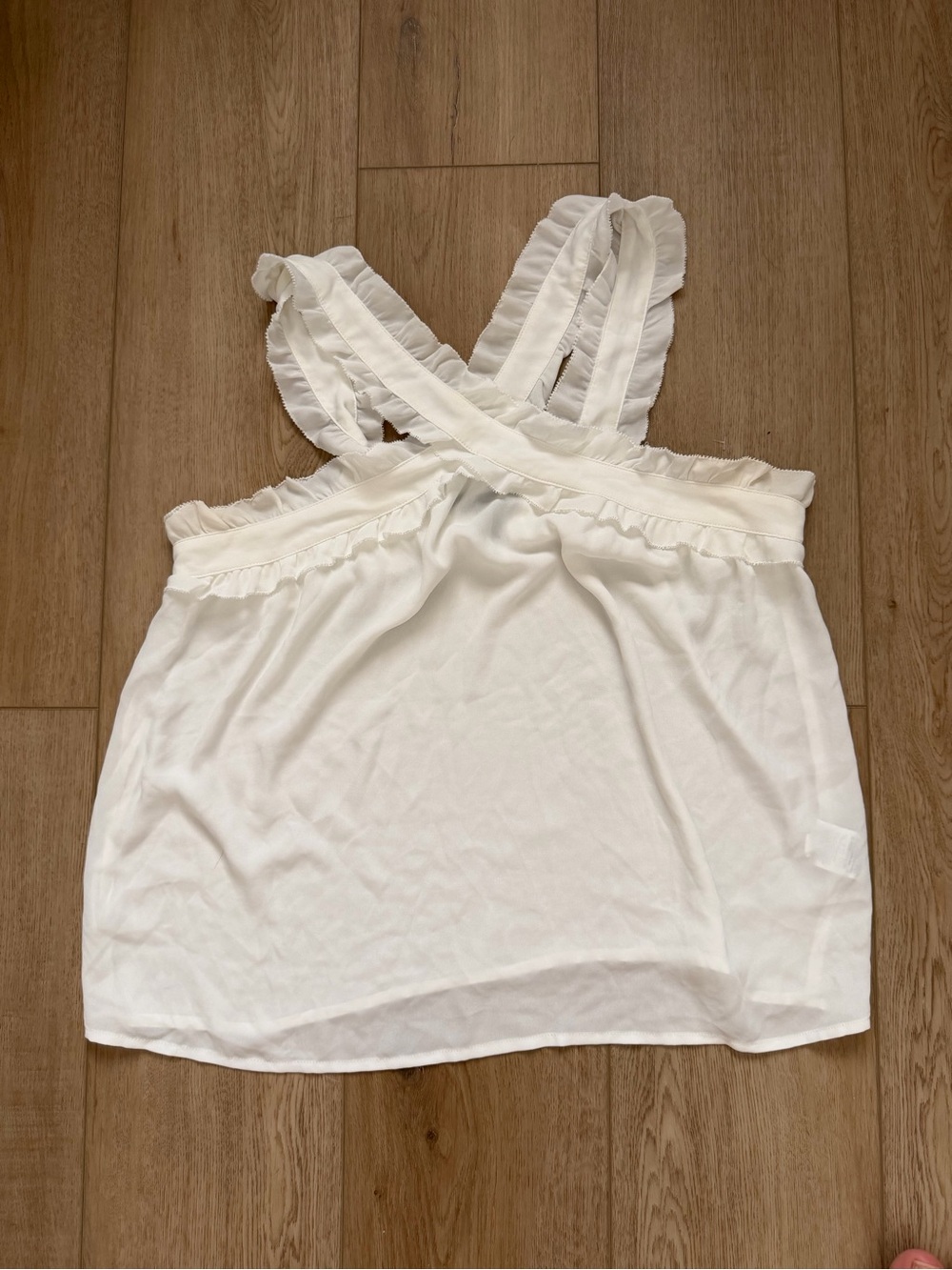 J. Crew White Ruffle Halter Top Camisole